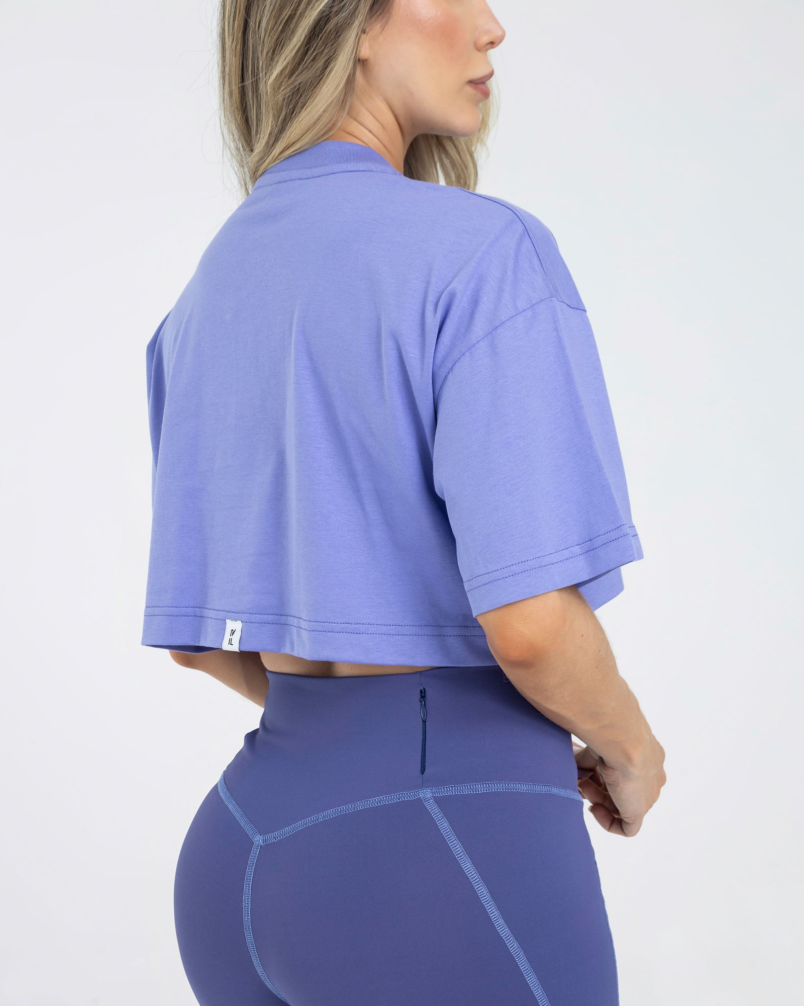 Camiseta corta holgada azul baby pilates FIBER