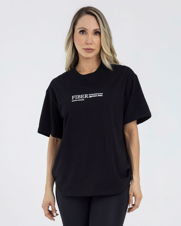 Camiseta oversize negra pilates FIBER