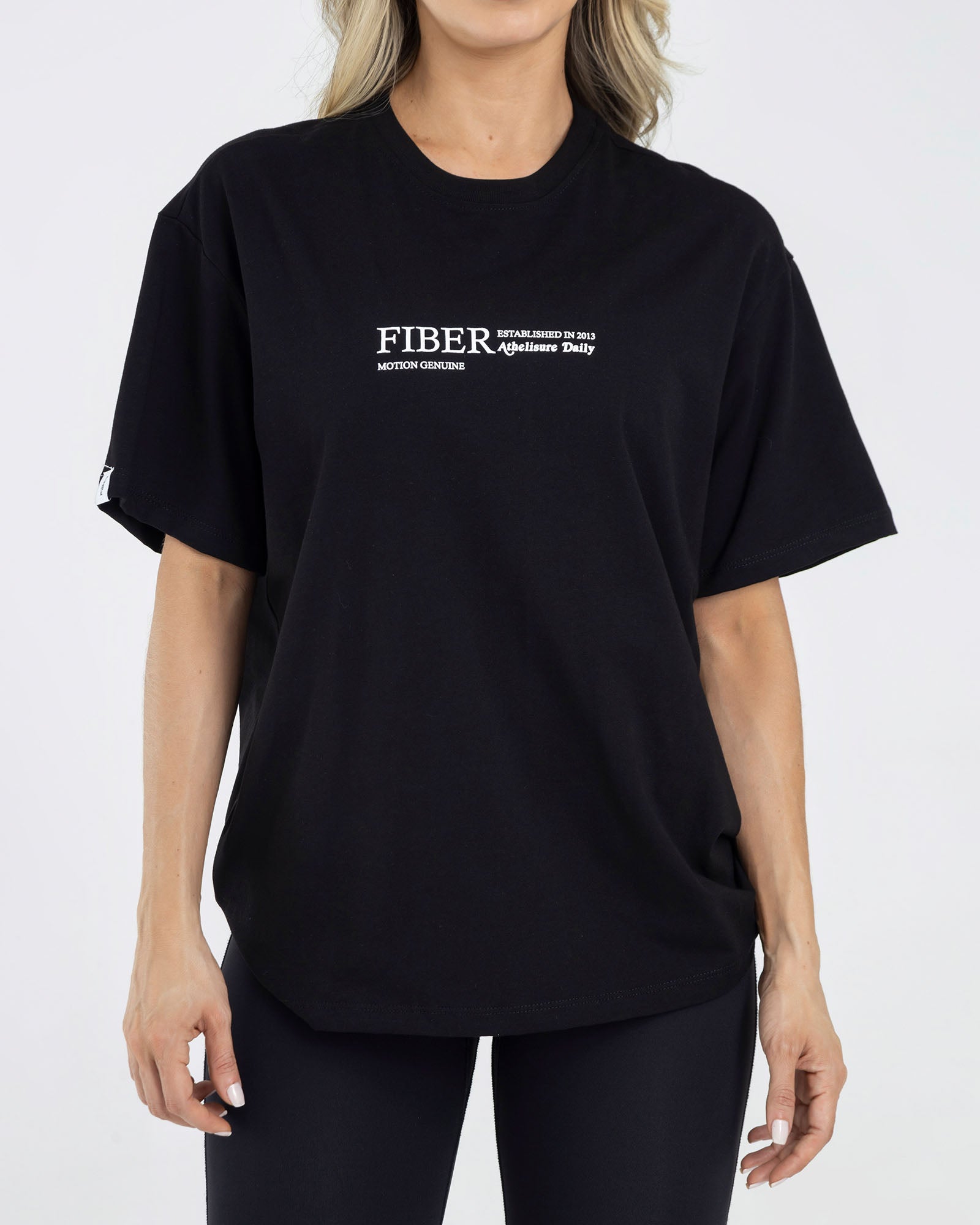 Camiseta oversize negra pilates FIBER