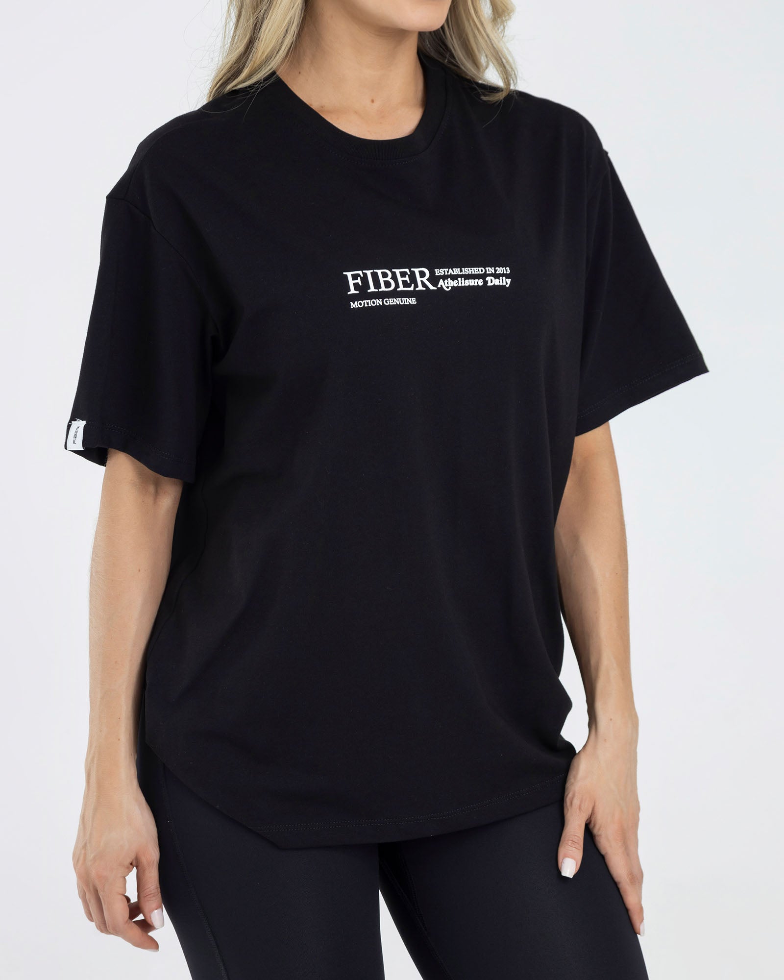 Camiseta oversize negra pilates FIBER
