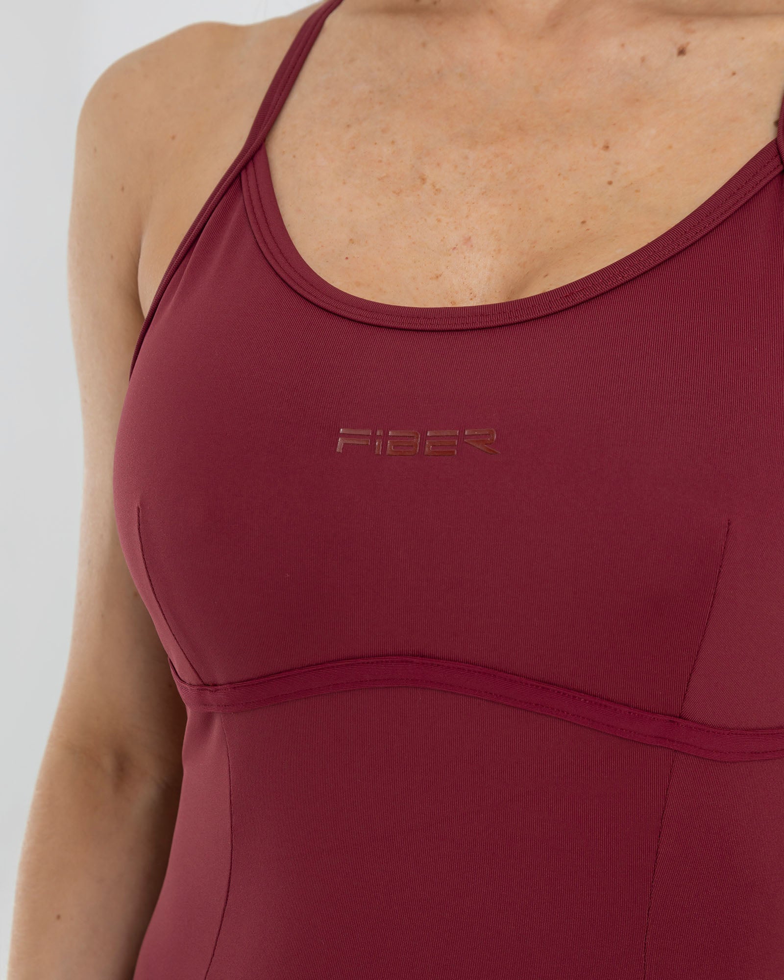 Enterizo largo rojo granate pilates FIBER