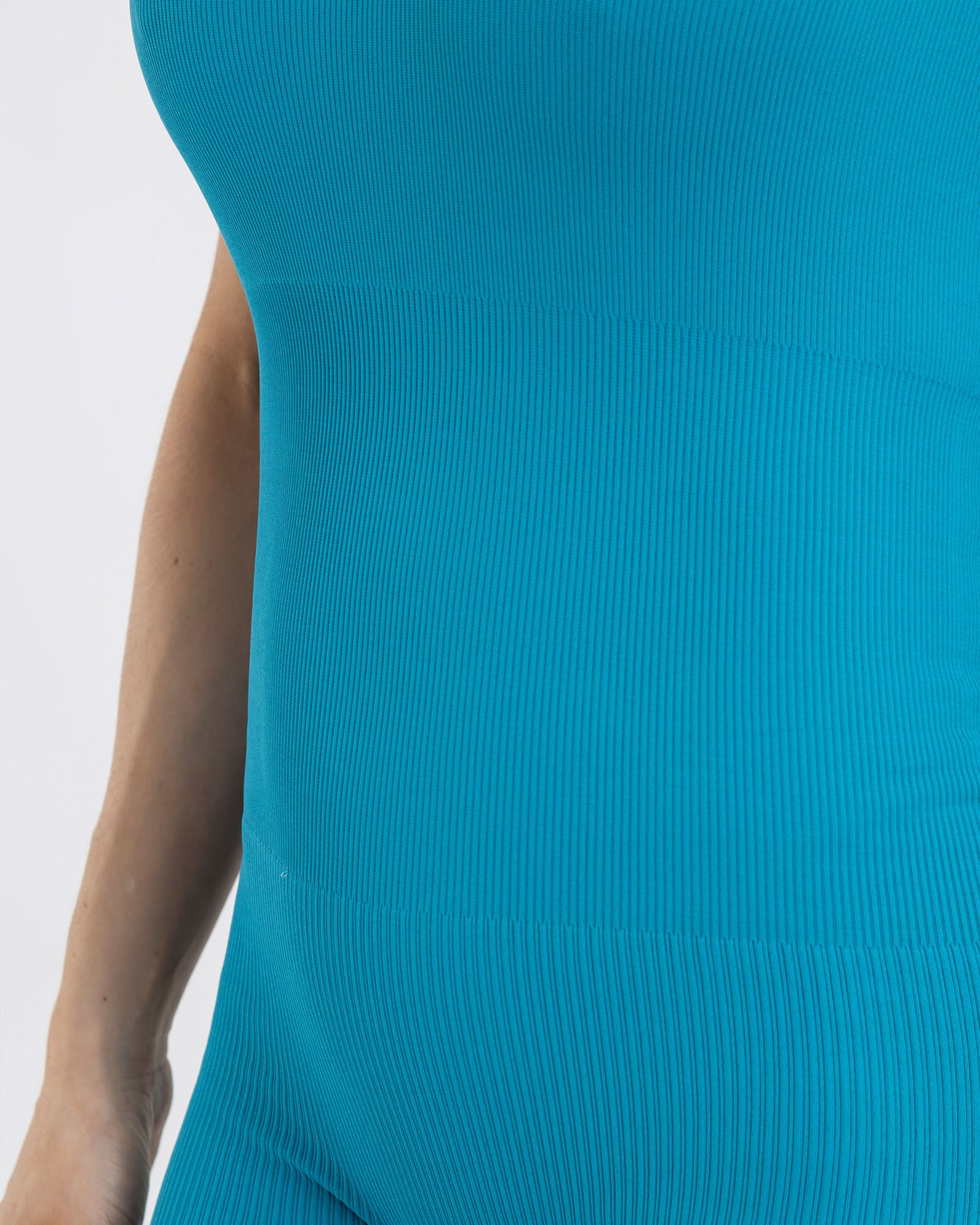 Enterizo corto manga sisa seamless ruching turquesa pilates