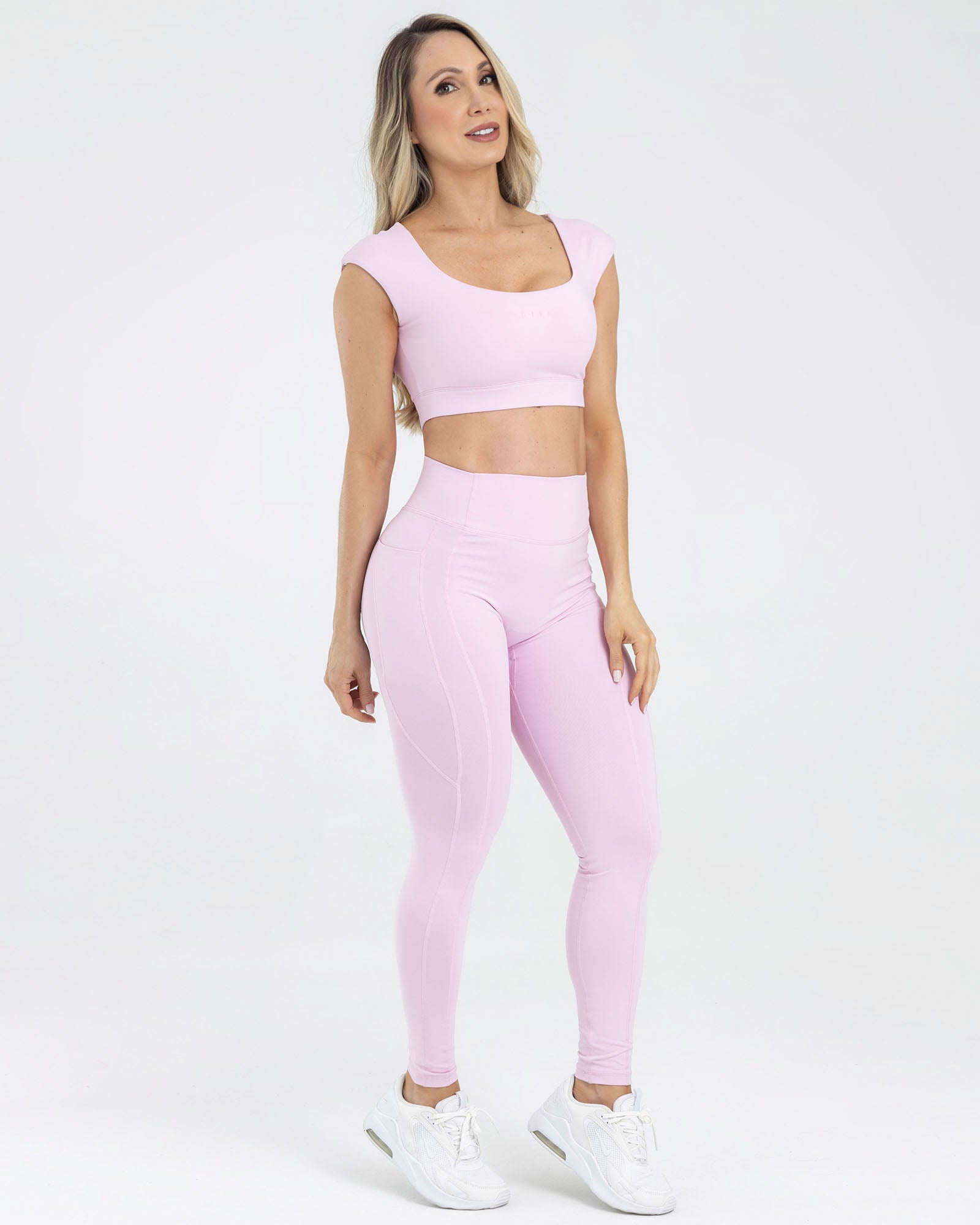 Leggings rosa blossom shapes pilates FIBER