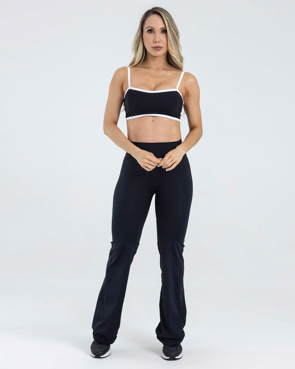 Leggings bell bottoms pilates negro FIBER