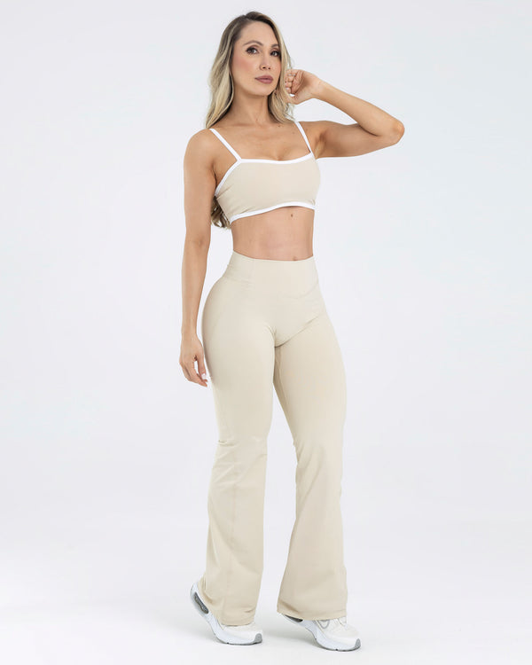 Leggings bell bottoms beige classy FIBER