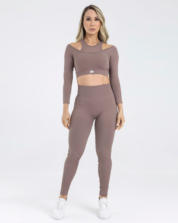 Leggings seamless cafe latte pilates FIBER