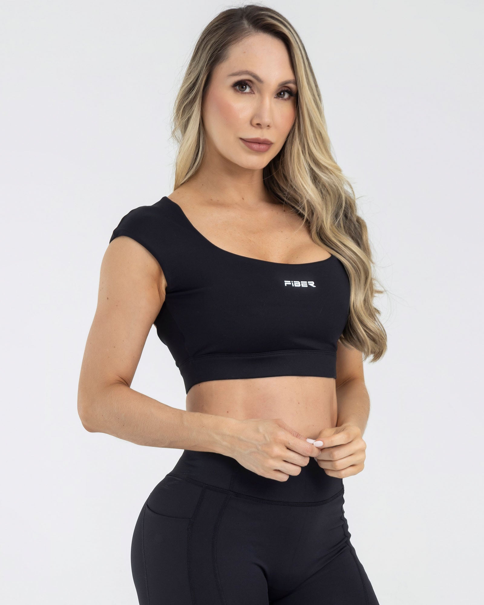 Top manga sisa negro pilates FIBER