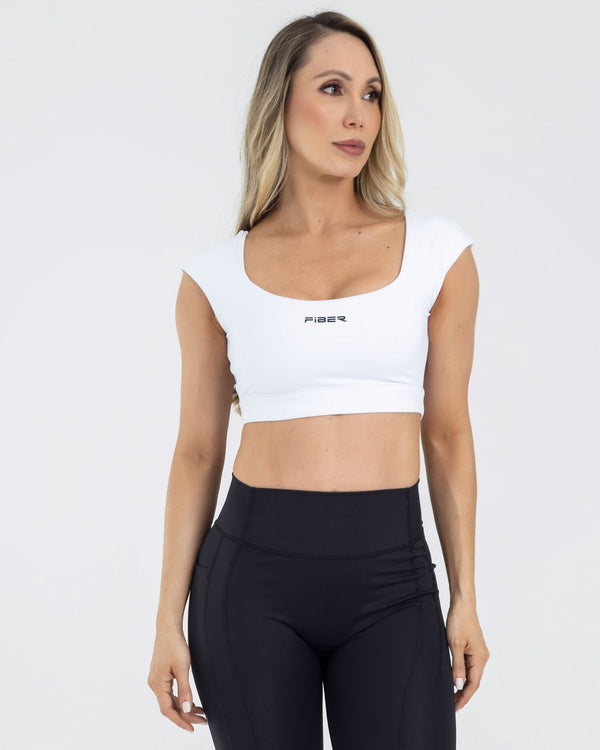 Top manga sisa blanco pilates FIBER