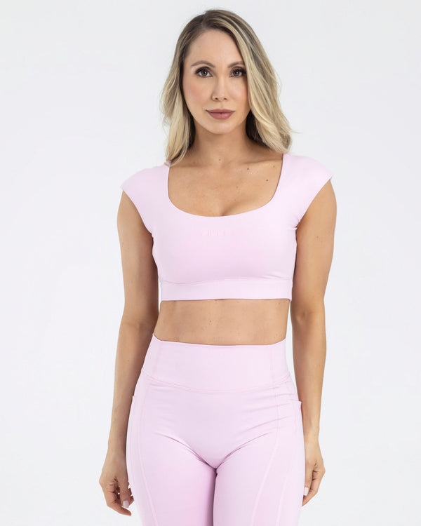 Top manga sisa rosa blossom pilates FIBER
