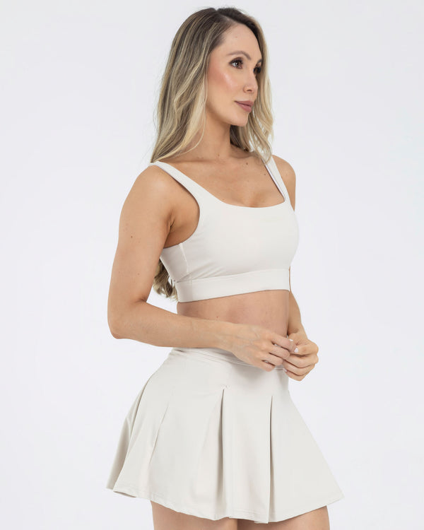Top manga sisa sport beige pilates FIBER