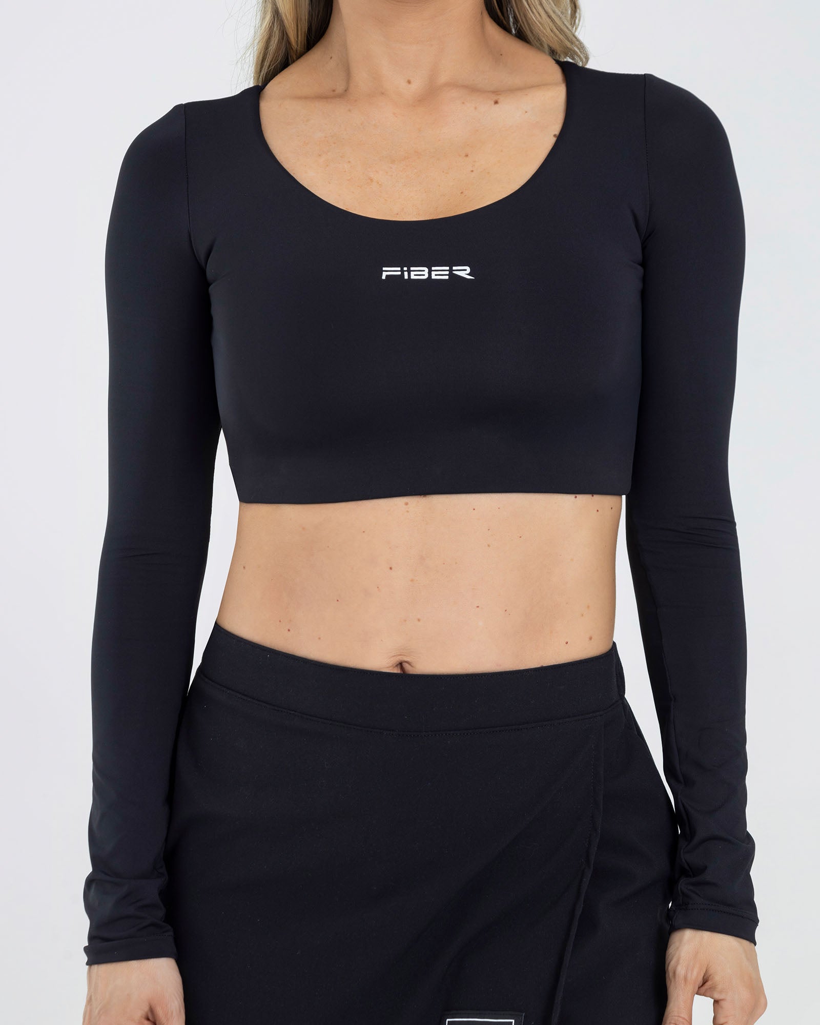 Top manga larga negro pilates FIBER