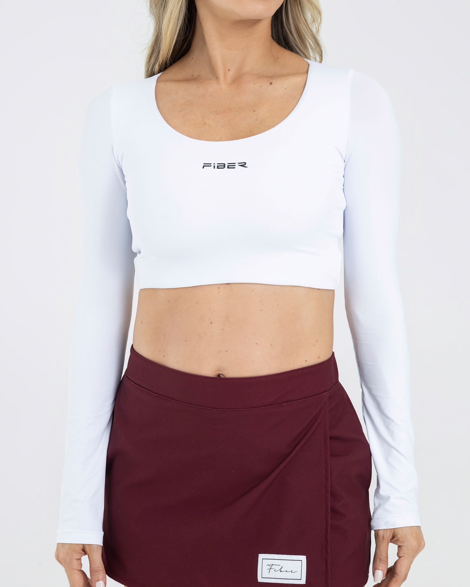 Top manga larga blanco pilates FIBER