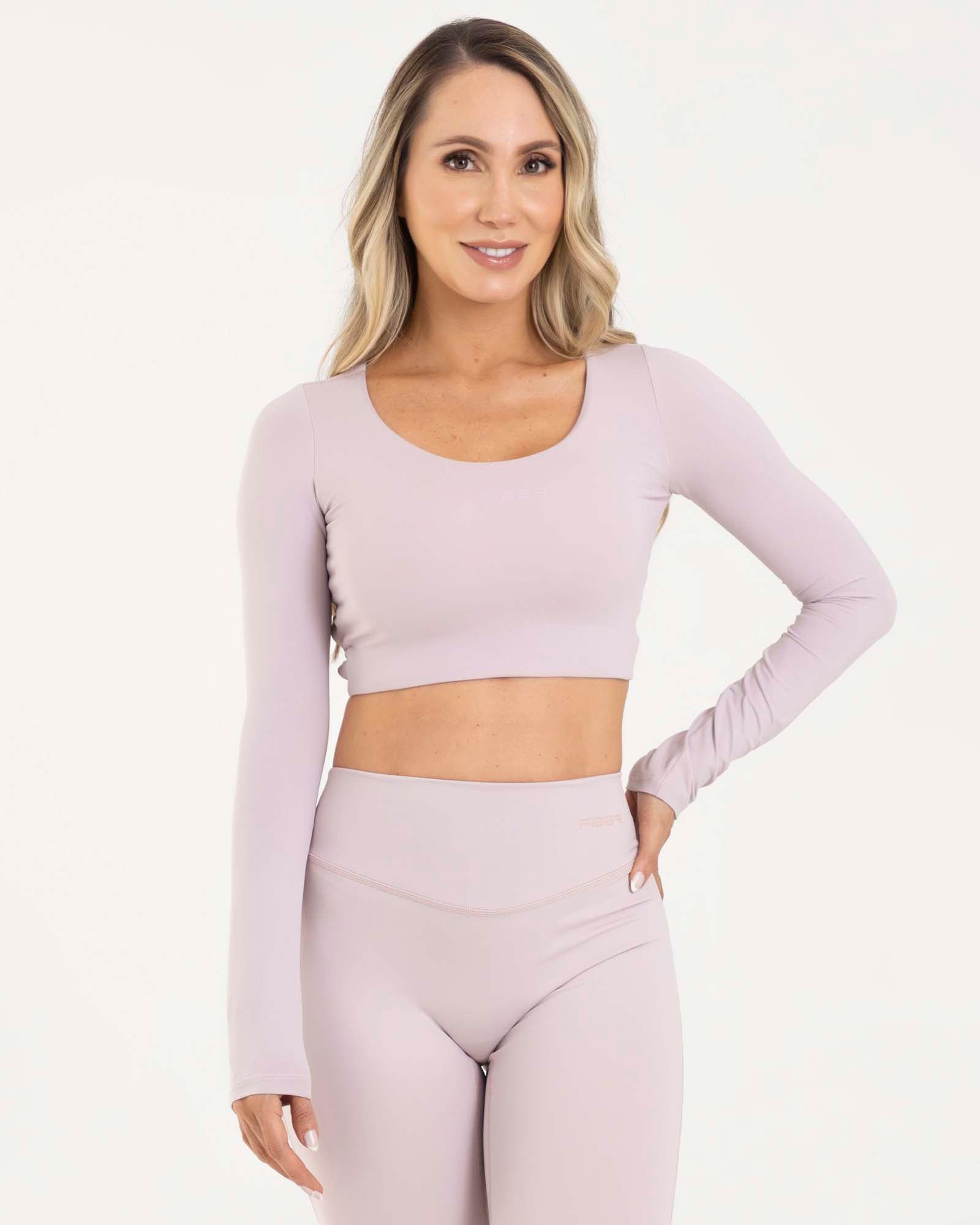 Top manga larga violeta pilates FIBER