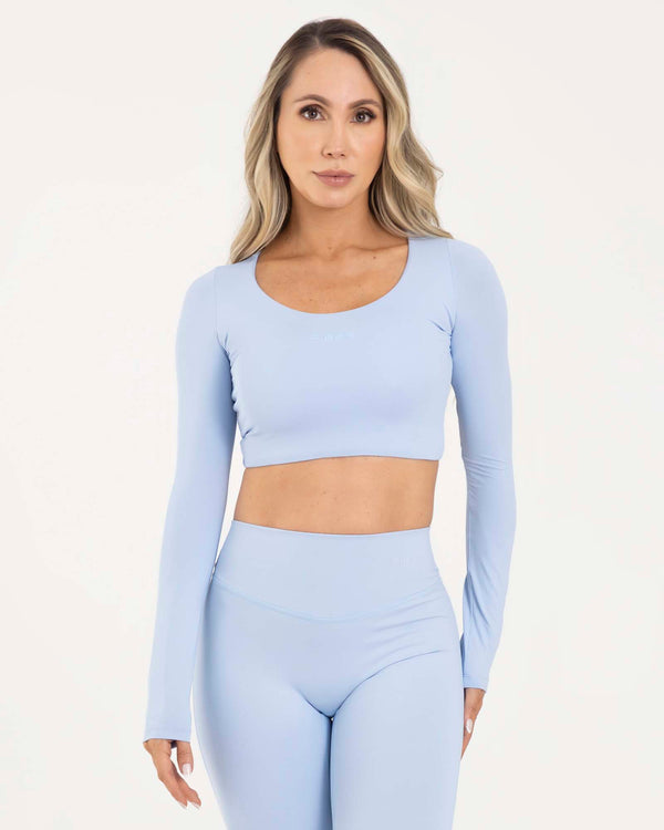 Top manga larga azul baby pilates FIBER