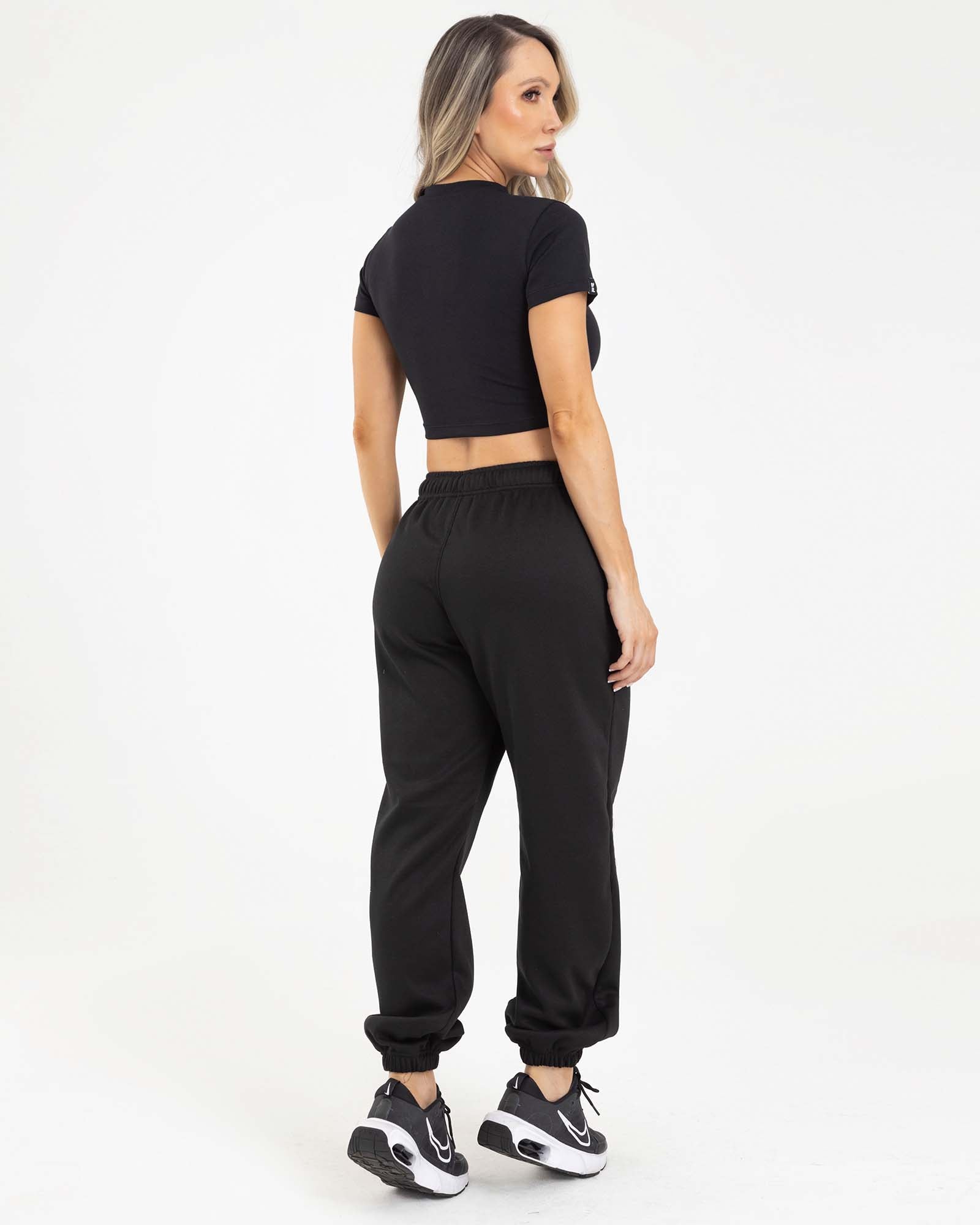 Jogger streetwear negro sporty FIBER