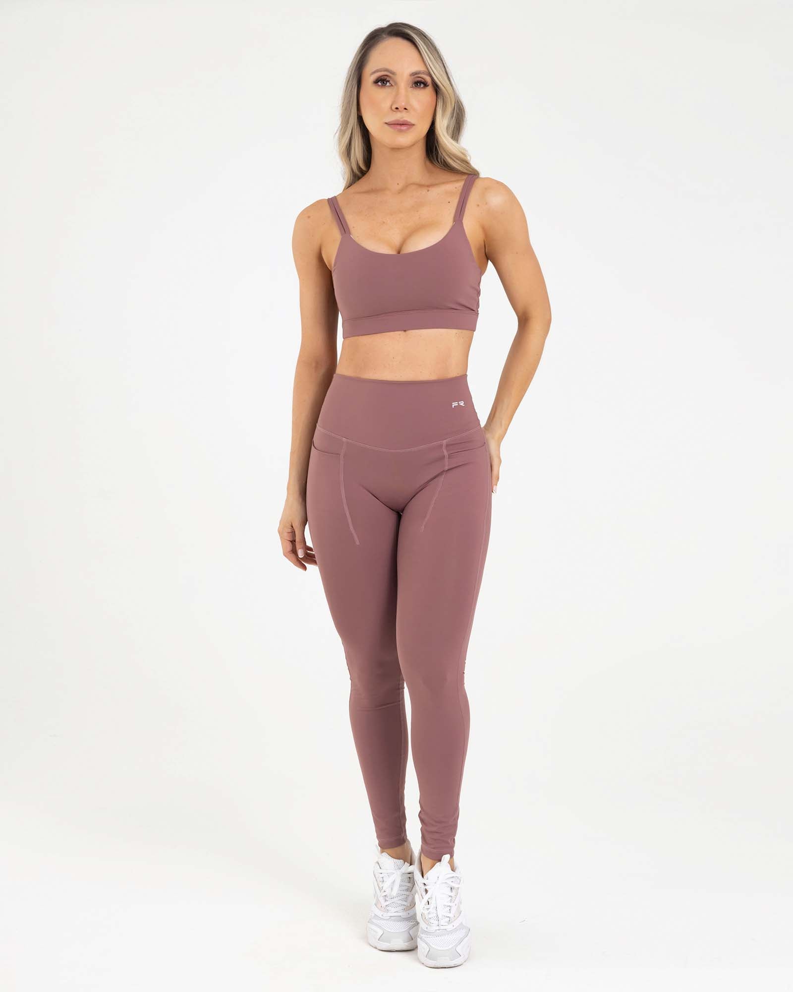 Leggings pockets rose brown sporty FIBER