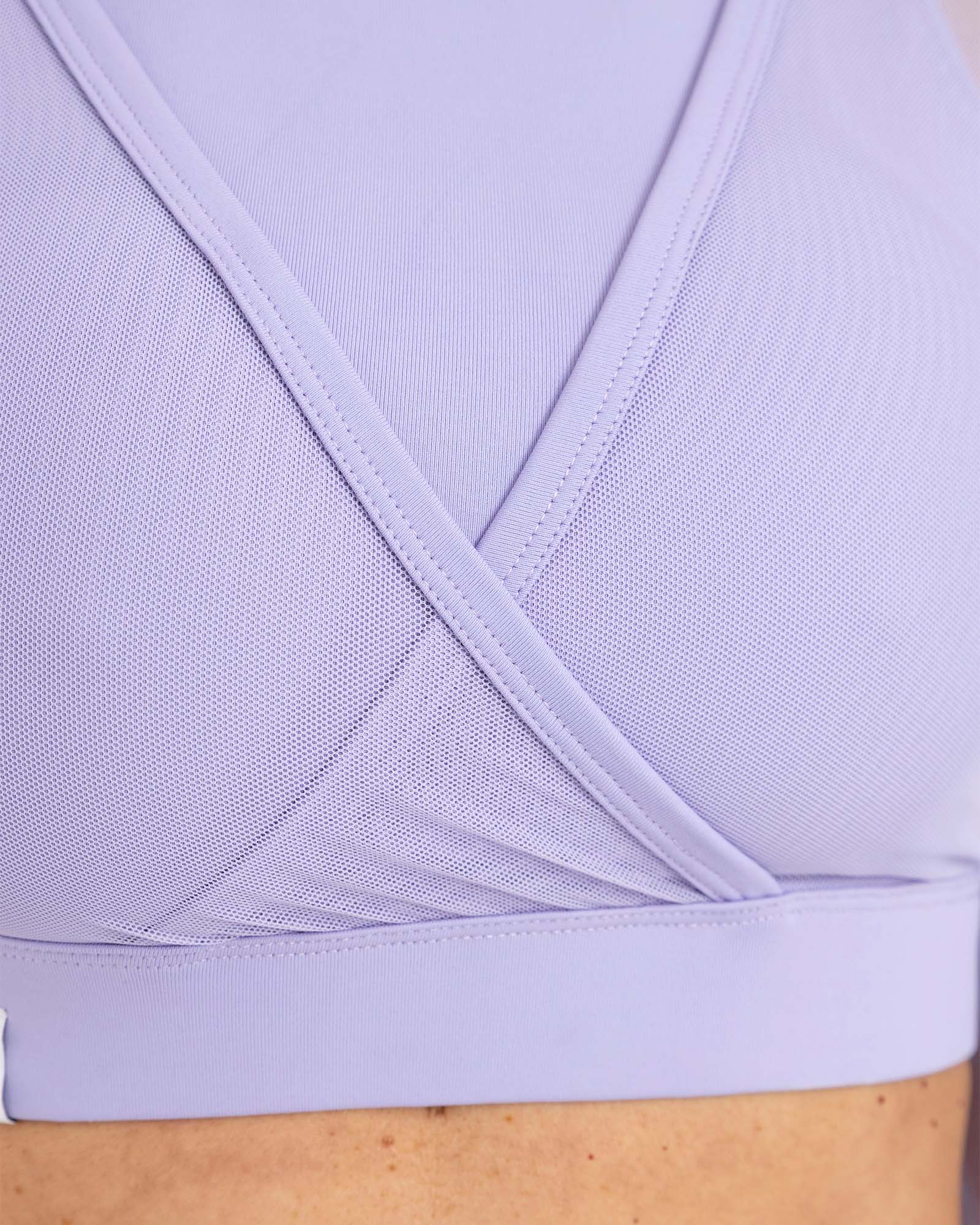 Top manga larga net lila sporty FIBER