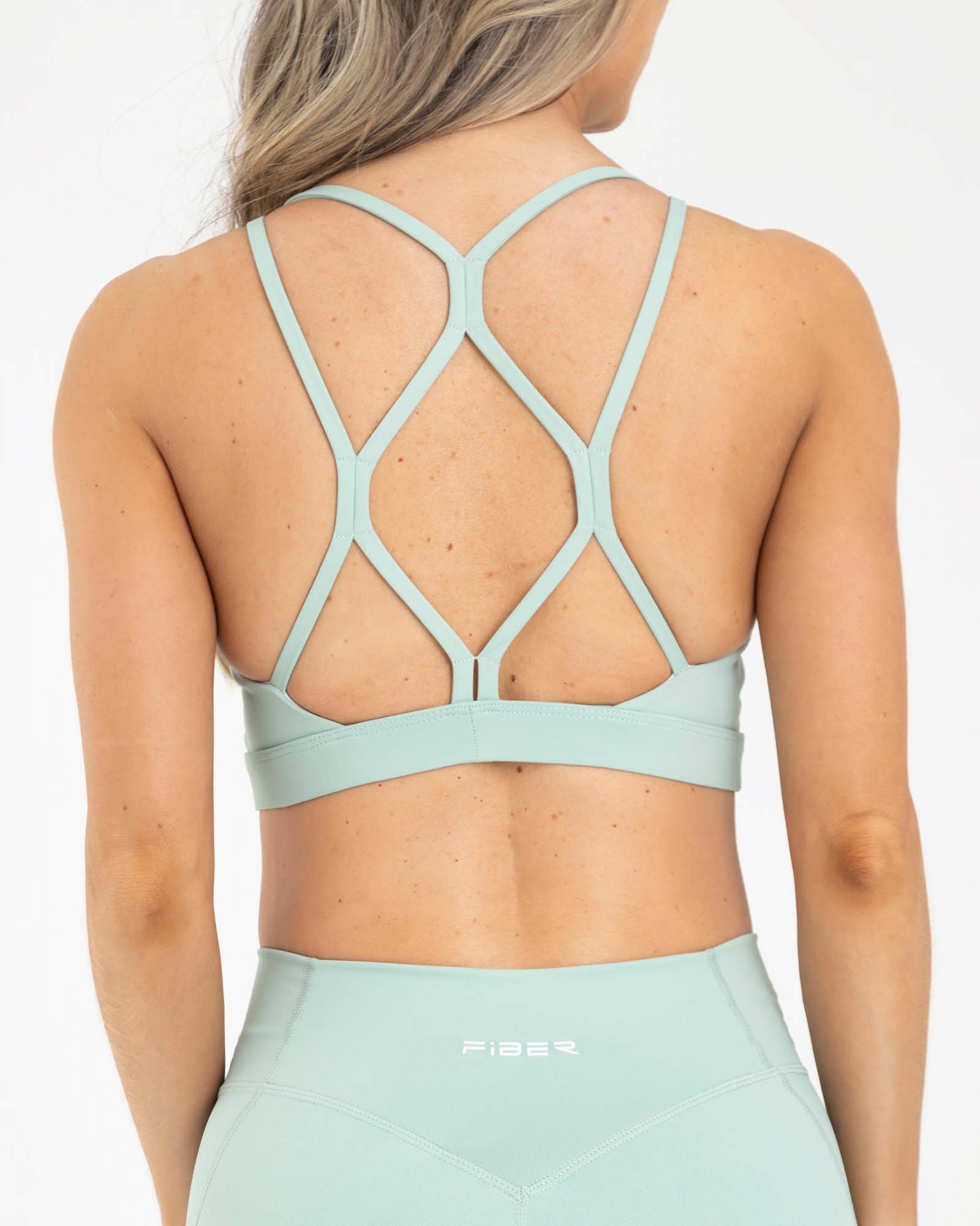 Top manga sisa cross strips verde mint sporty FIBER