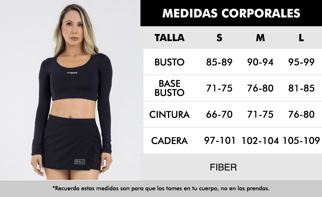 Top manga larga negro pilates FIBER