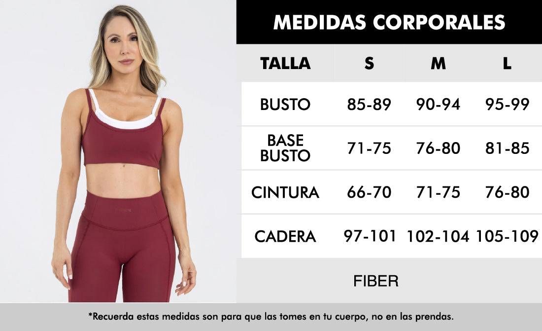 Top manga sisa double rojo granate pilates FIBER