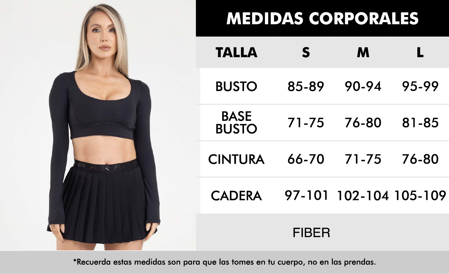 Top manga larga blanco eterea FIBER