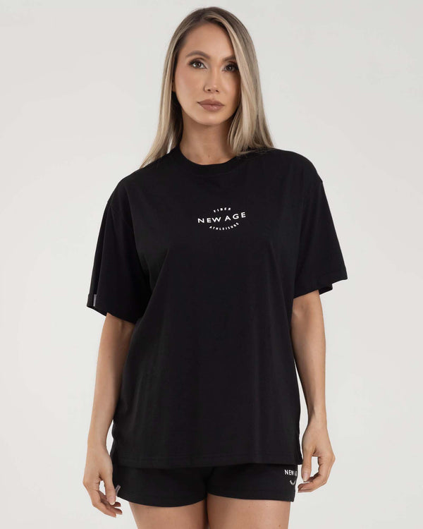 Camiseta oversize negra eterea FIBER