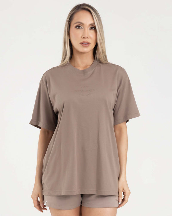 Camiseta oversize cafe eterea FIBER