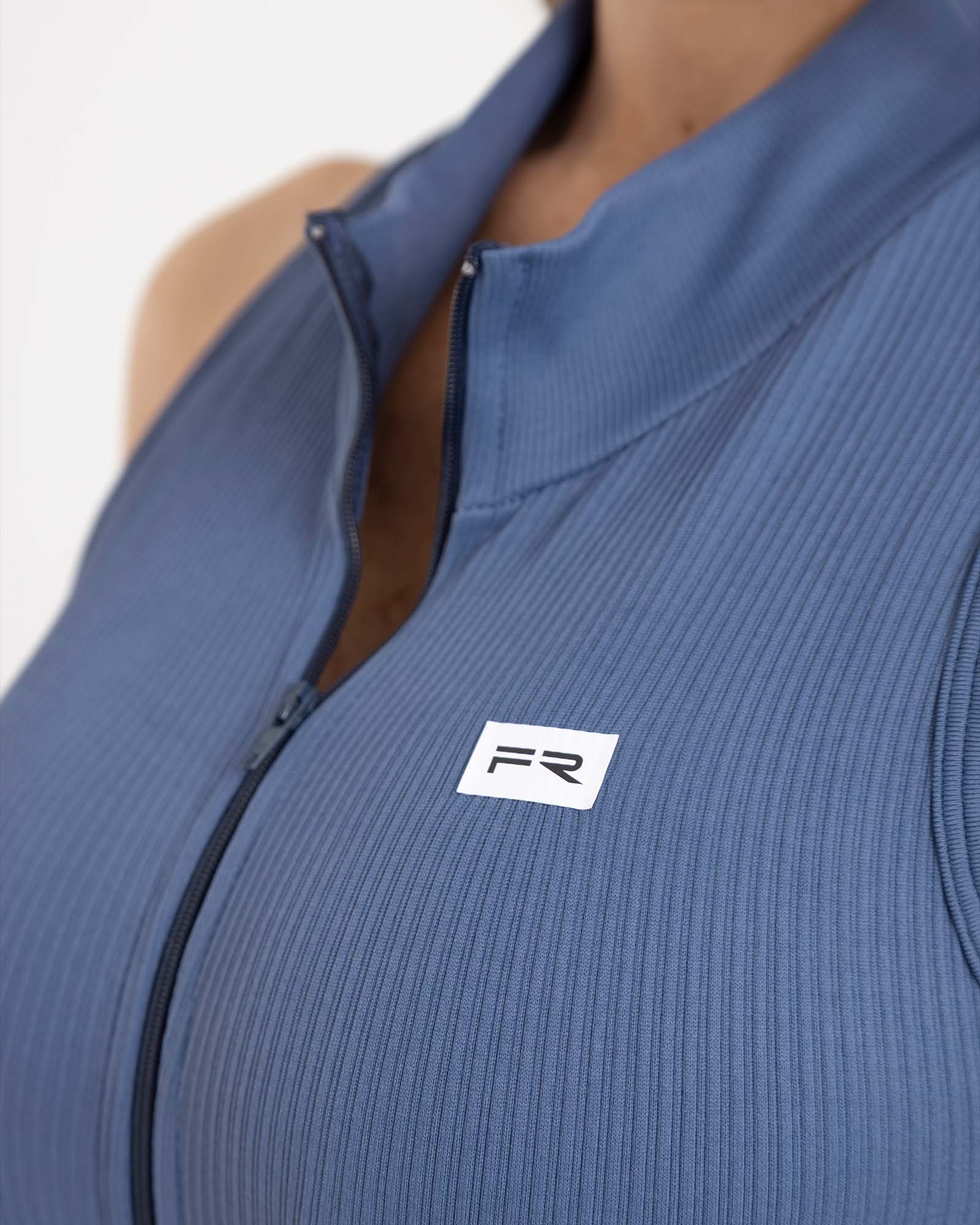 Enterizo largo con cierre seamless azul eterea FIBER
