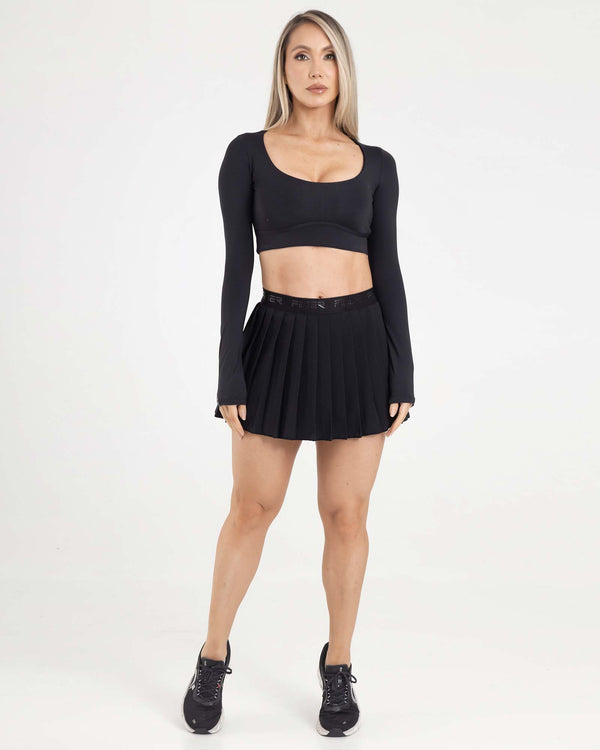 Falda plisada branded negro eterea FIBER
