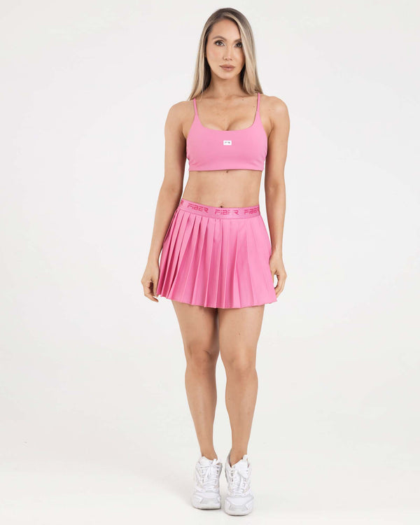 Falda plisada branded rosa cosmos eterea FIBER