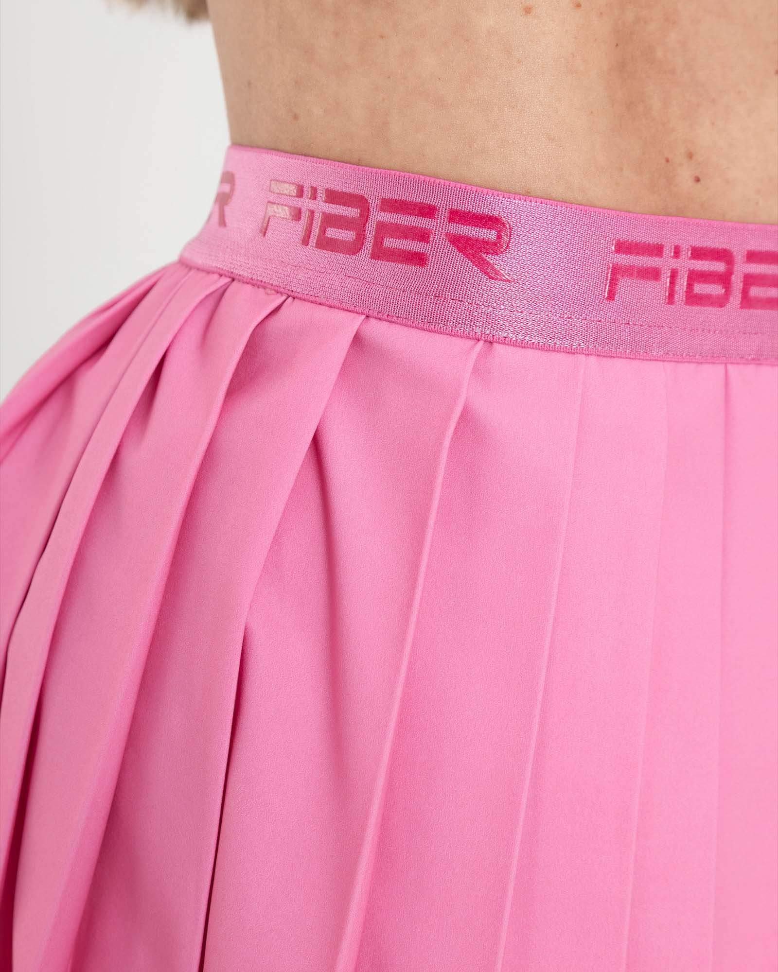 Falda plisada branded rosa cosmos eterea FIBER