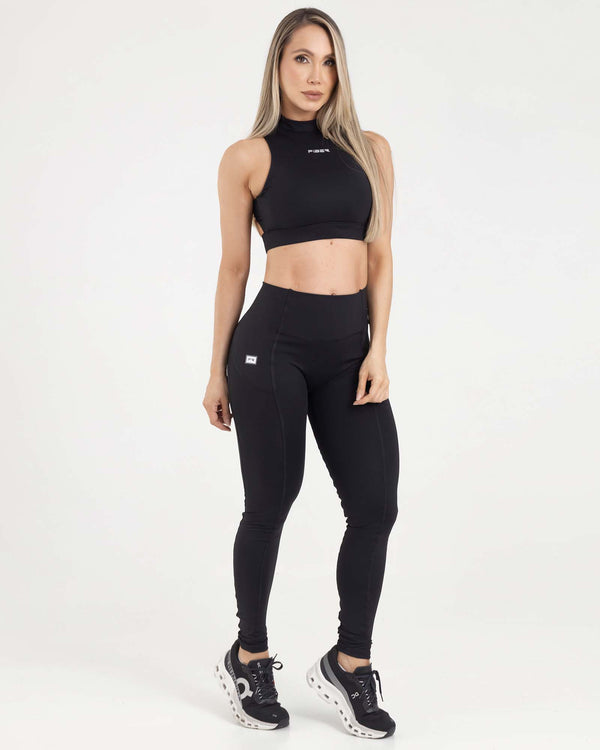 Leggings high power zip negro classy FIBER