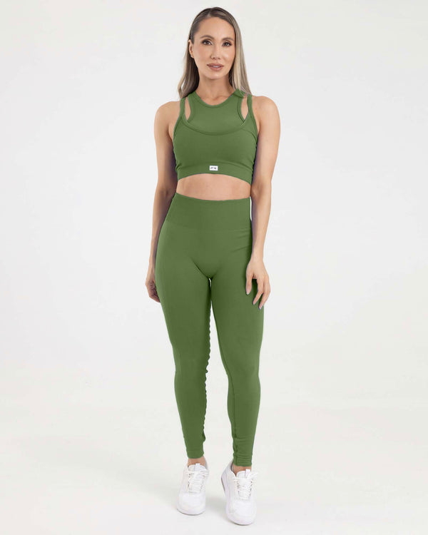 Leggings seamless eterea verde oliva FIBER