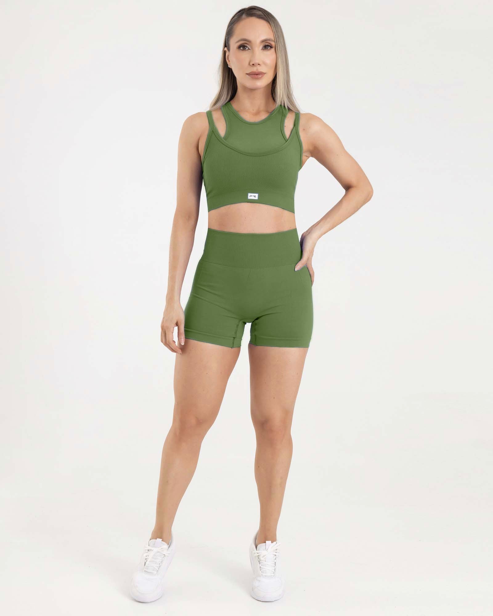 Short seamless verde oliva eterea FIBER