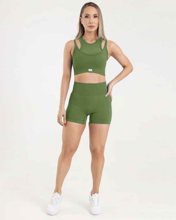 Short seamless verde oliva eterea FIBER