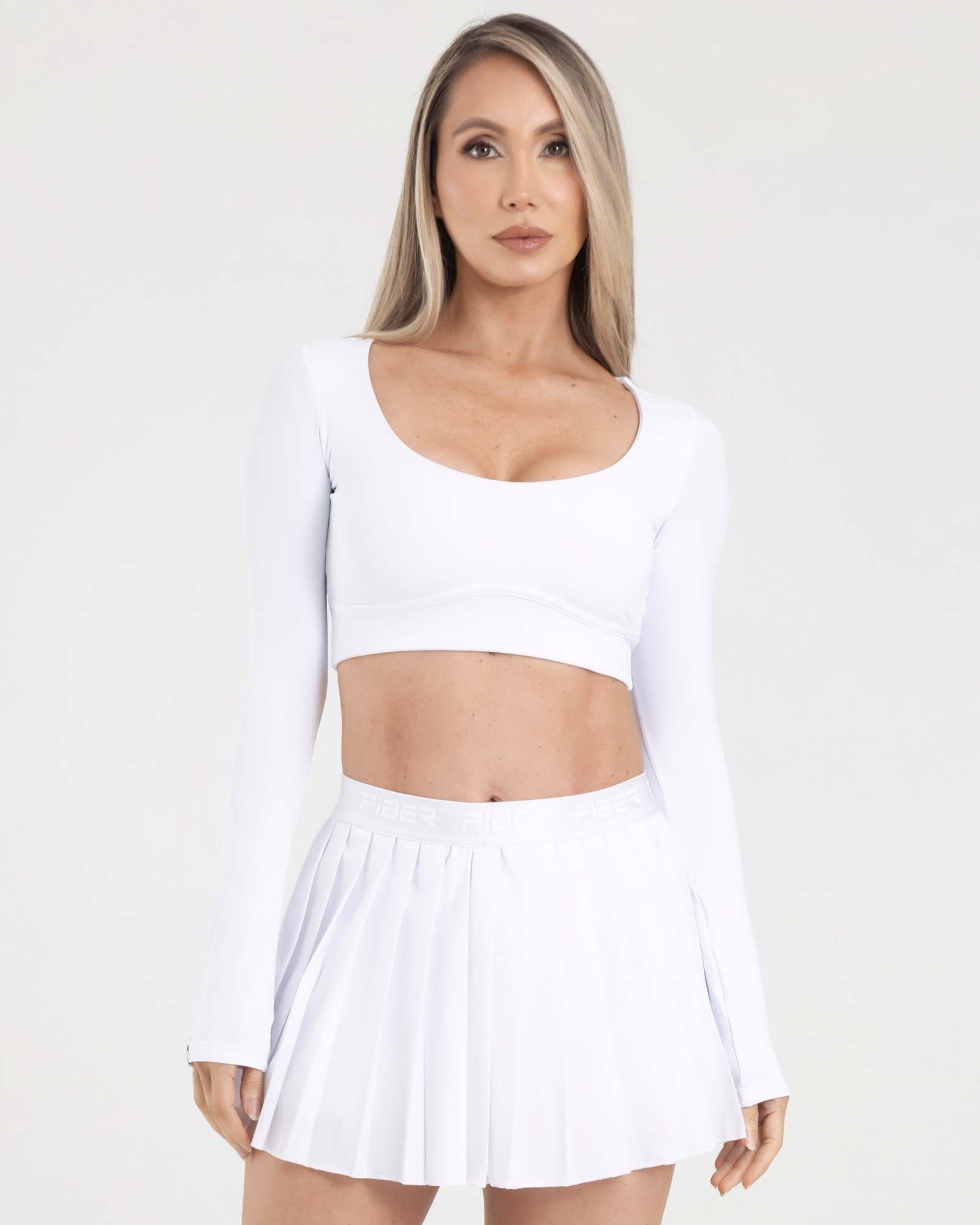 Top manga larga blanco eterea FIBER