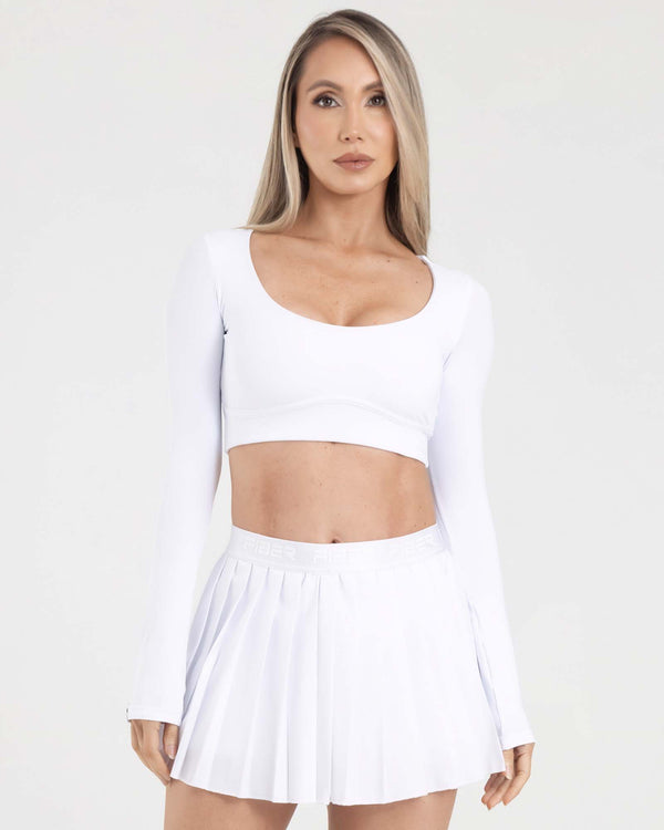 Top manga larga blanco eterea FIBER