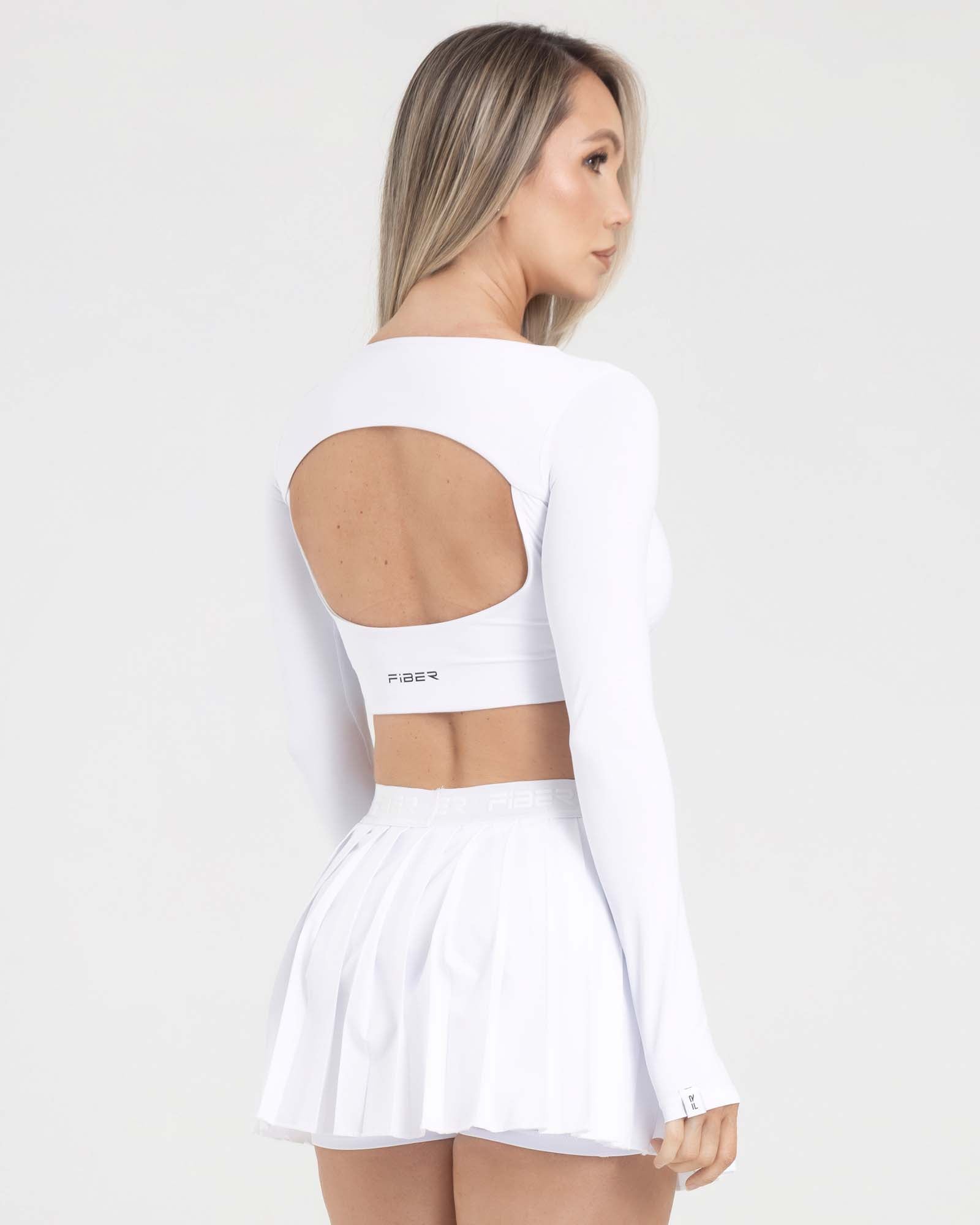Top manga larga blanco eterea FIBER