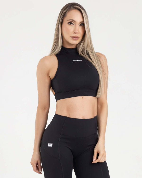 Top sisa racerback zip negro classy FIBER