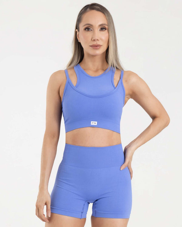 Top manga sisa double seamless azul eterea FIBER