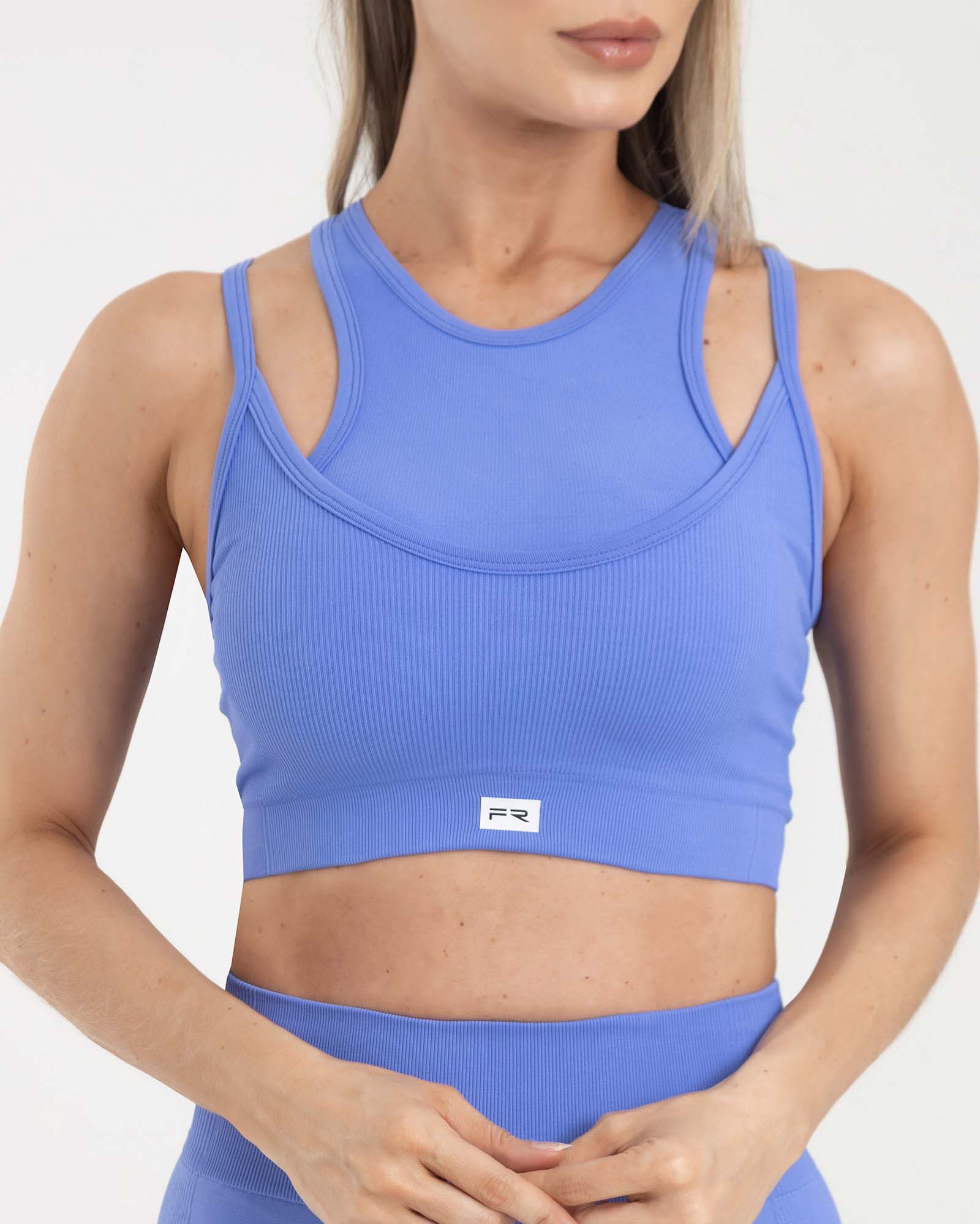 Top manga sisa double seamless azul eterea FIBER