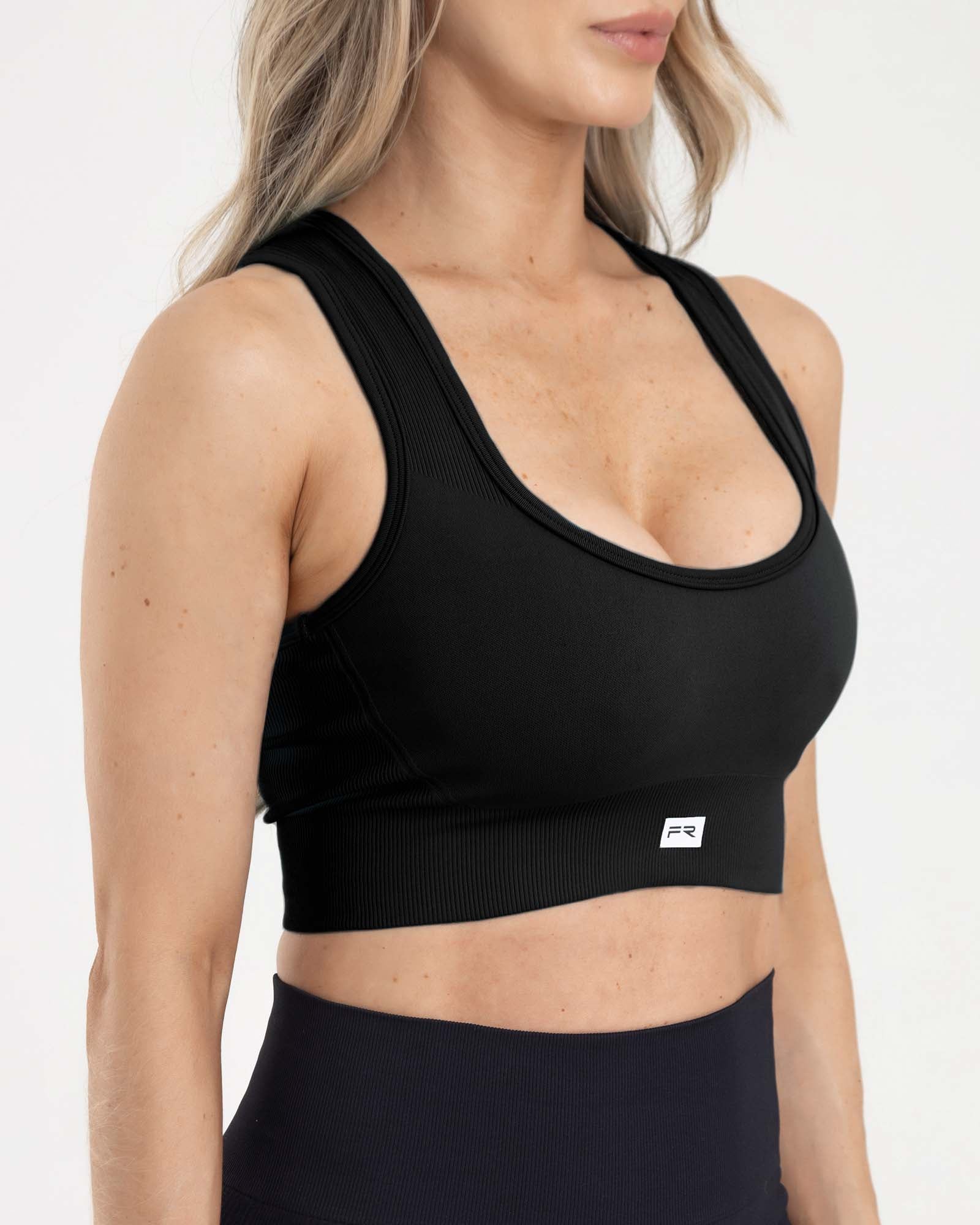 Top manga sisa seamless negro eterea FIBER