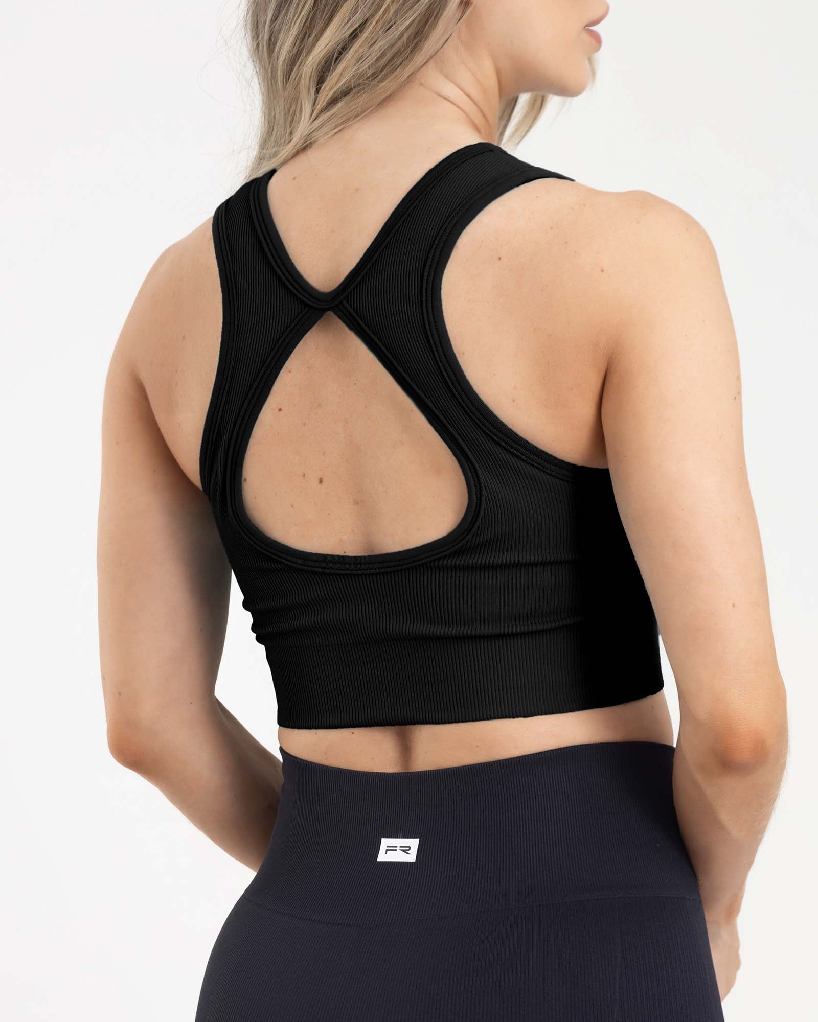 Top manga sisa seamless negro eterea FIBER