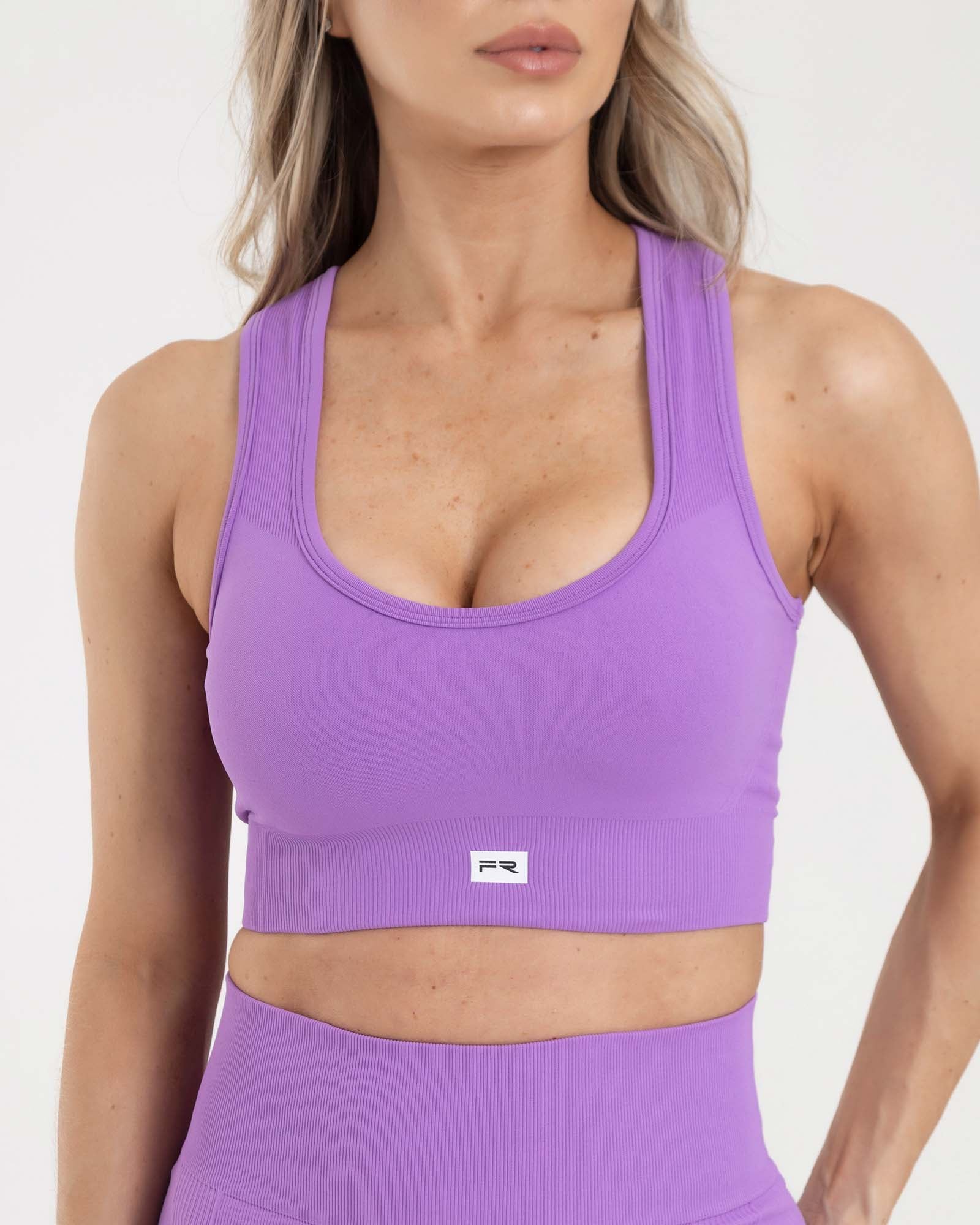Top manga sisa seamless morado eterea FIBER
