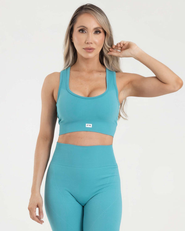 Top manga sisa seamless verde jade eterea FIBER