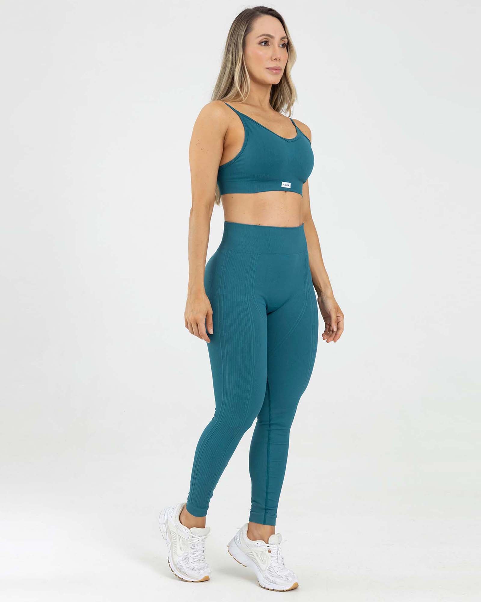 Leggings sin costuras esculpir verde palma nivel arriba FIBRA