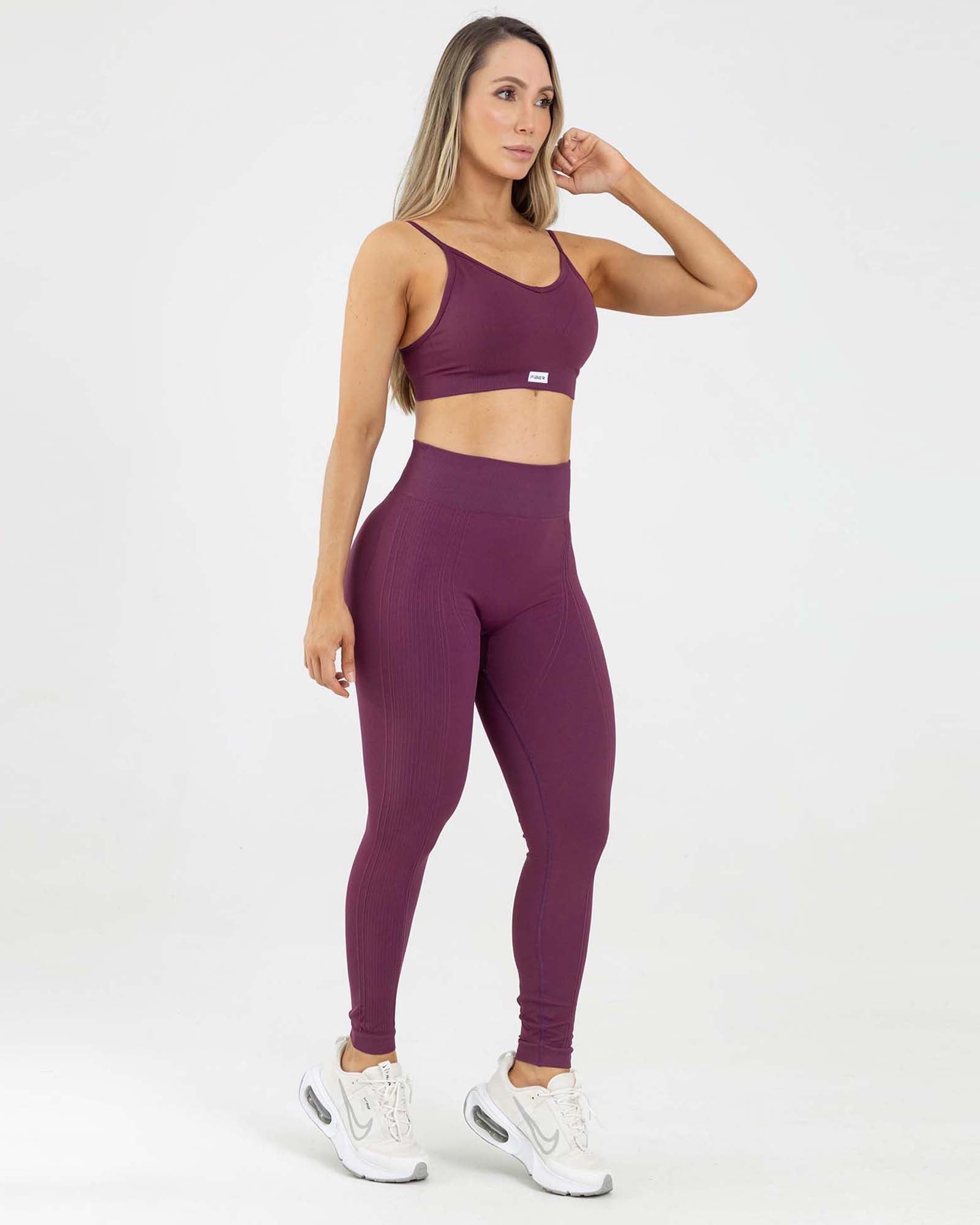Leggings seamless sculpt vinotinto burgundy level up FIBER
