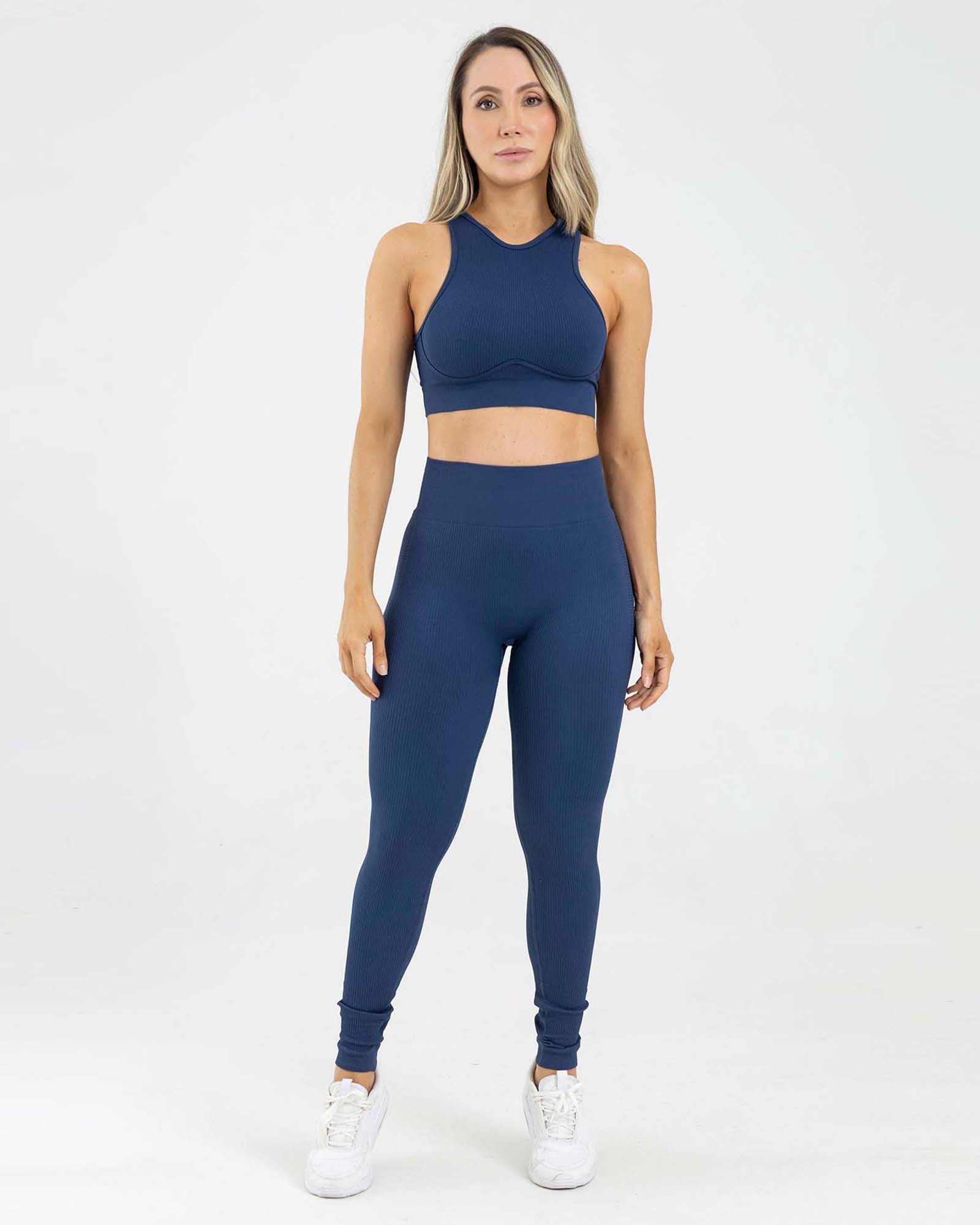 Leggings sin costuras flow azul navy galaxia nivel sube FIBRA