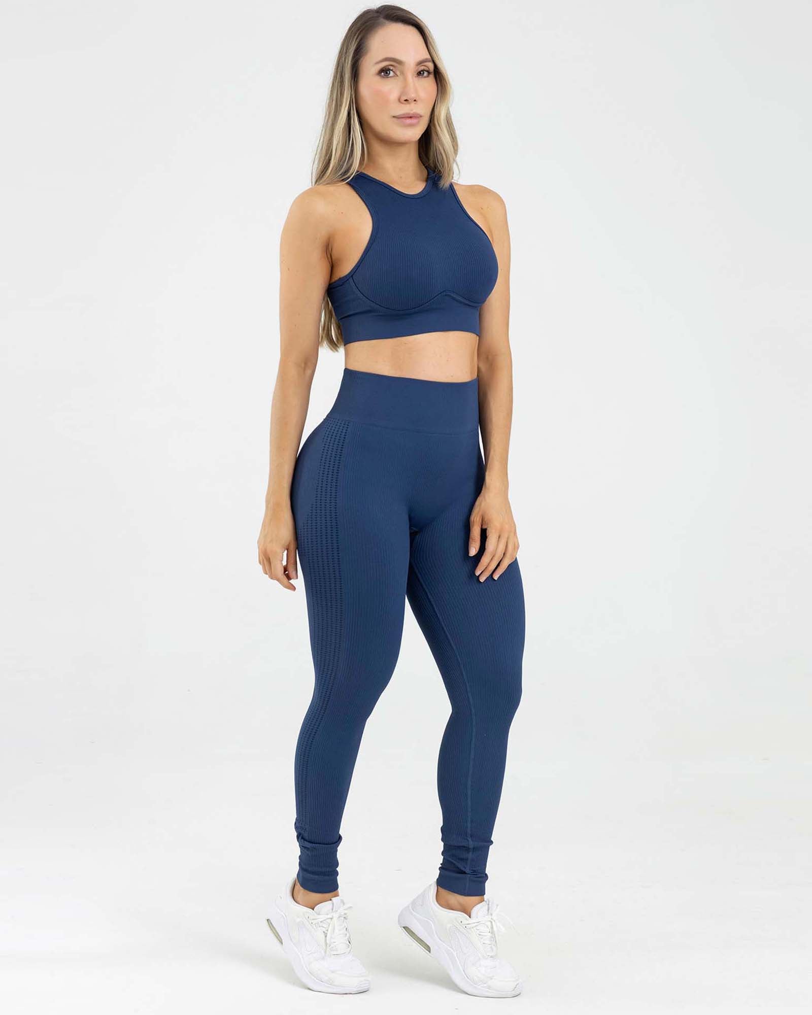 Leggings sin costuras flow azul navy galaxia nivel sube FIBRA