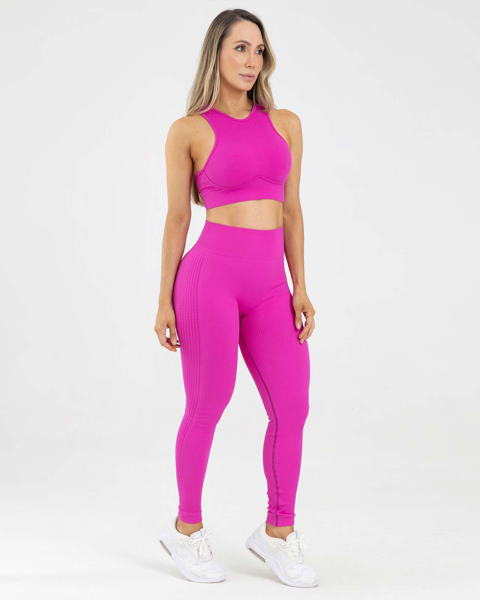 Leggings seamless flow fucsia level up FIBER